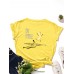 Women Funny Banana Letter Print Round Neck Casual Short Sleeve T  Shirts