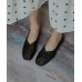 Genuine Leather Black Pointed Toe Flat Shoes For Women
